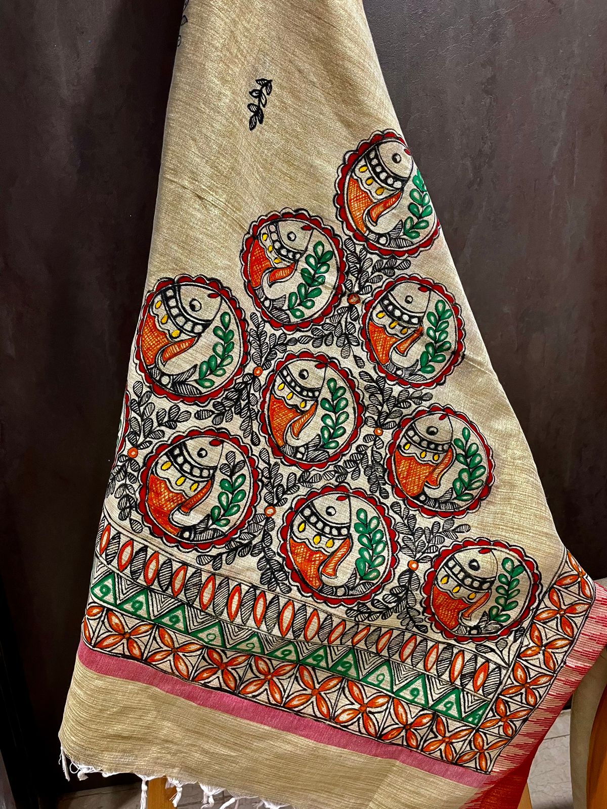 Madhubani Painting on Dupatta image 0