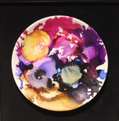 Alcohol Ink on ceramic plate image 0