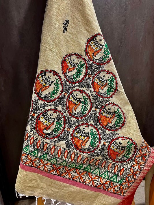 Madhubani Painting on Dupatta image 0