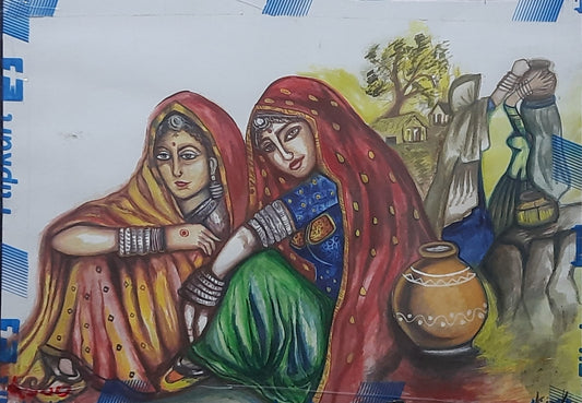 Rajasthani women in village image 0