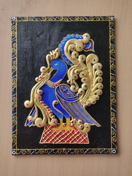 Relief work in Tanjore Art style - Peacock image 0