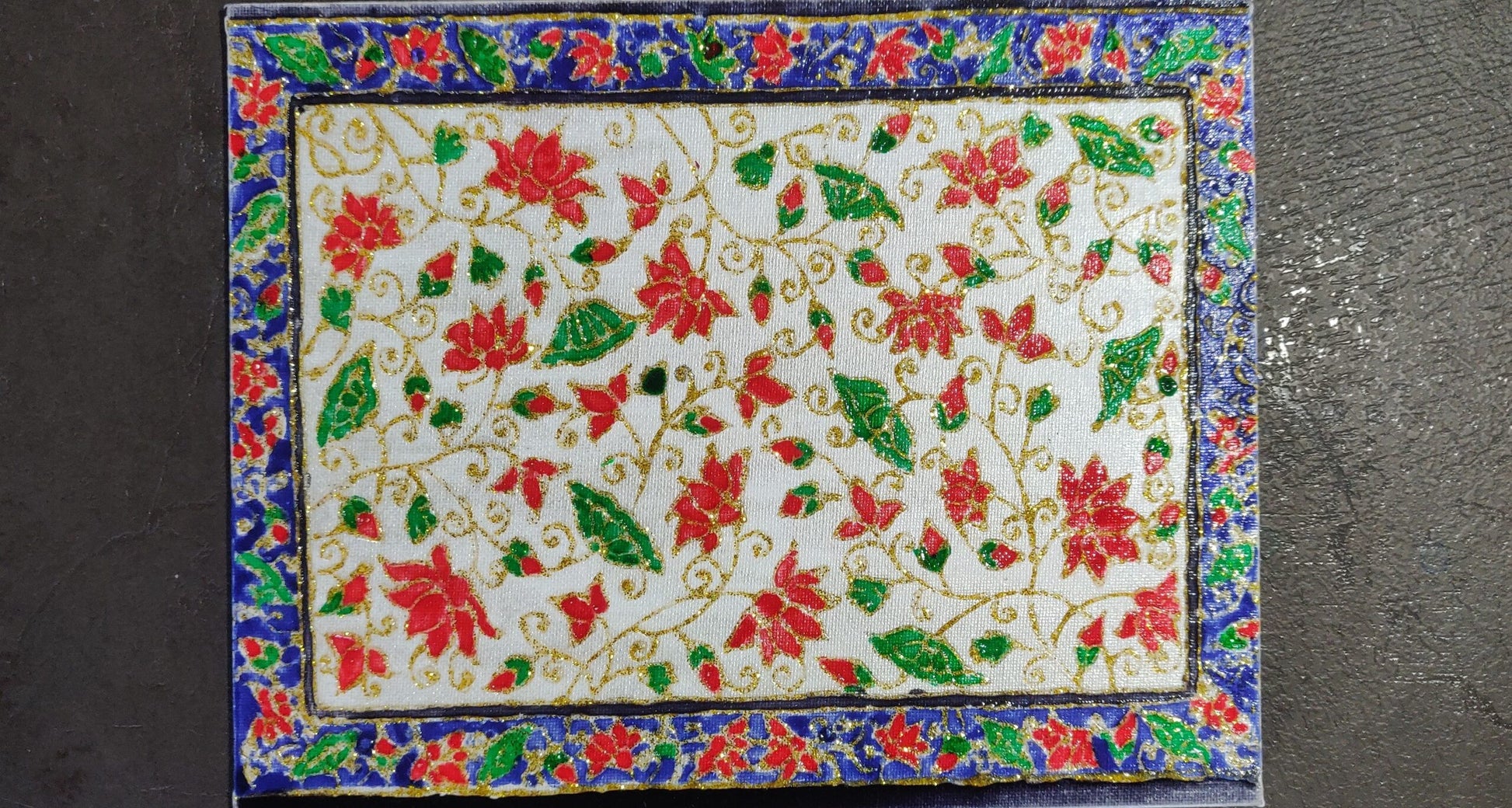 Meenakari type work on canvas image 0