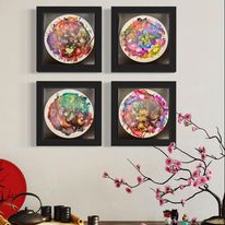 Alcohol Ink on ceramic plate image 2