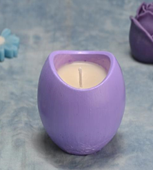 Half Egg Jar with Candle