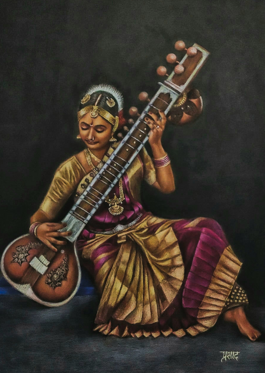 Sitar playing lady image 0