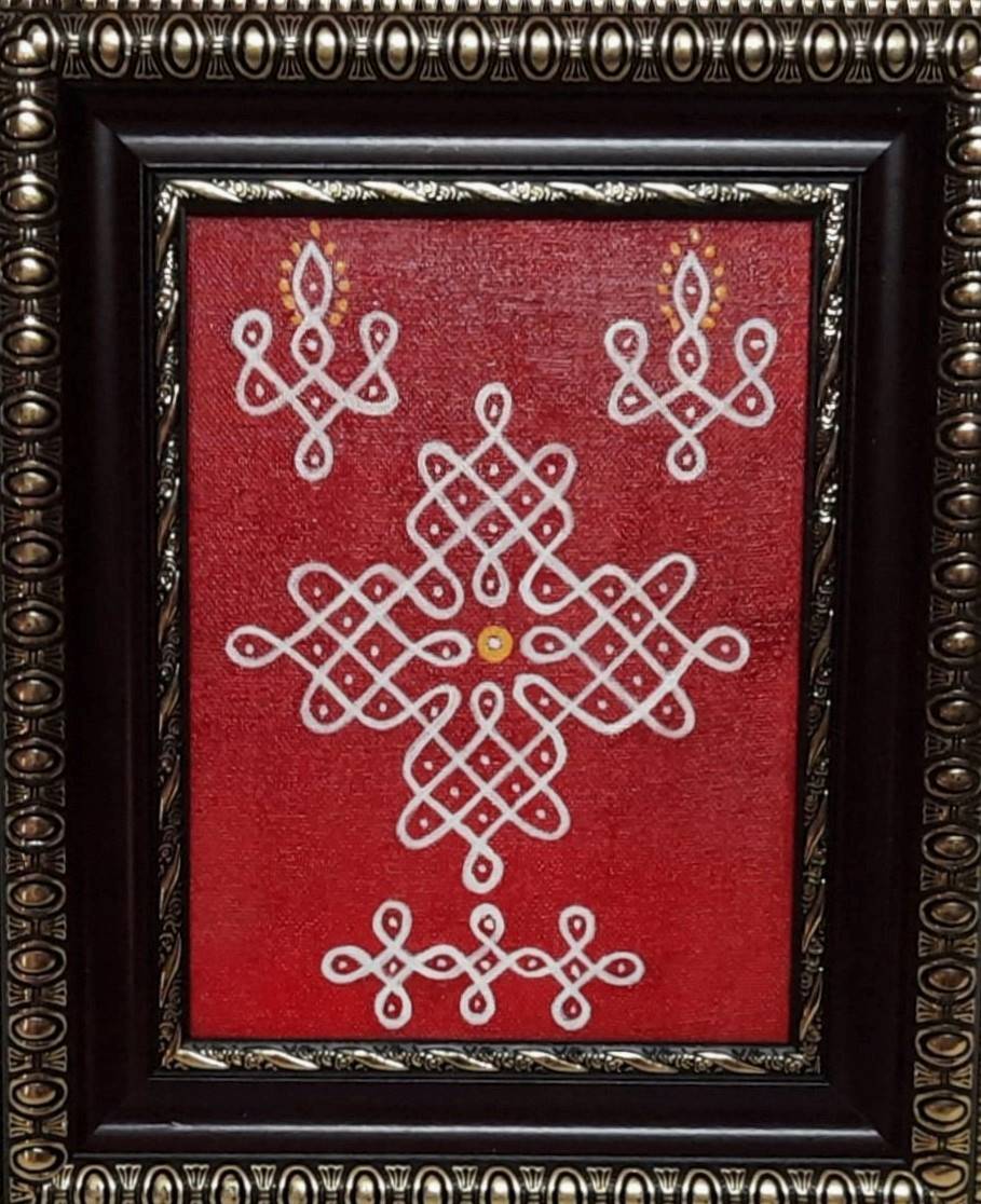 Hand painted knotted Kolam image 0